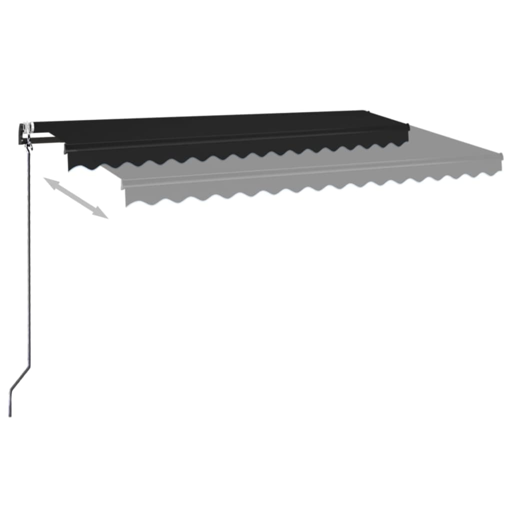 VidaXL Luifel automatisch uittrekbaar 450x350 cm antracietkleurig