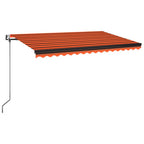 VidaXL Luifel automatisch uittrekbaar 450x350 cm oranje en bruin