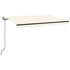 VidaXL Luifel automatisch met LED en windsensor 450x350 cm crèmekleur