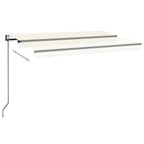 VidaXL Luifel automatisch met LED en windsensor 450x350 cm crèmekleur