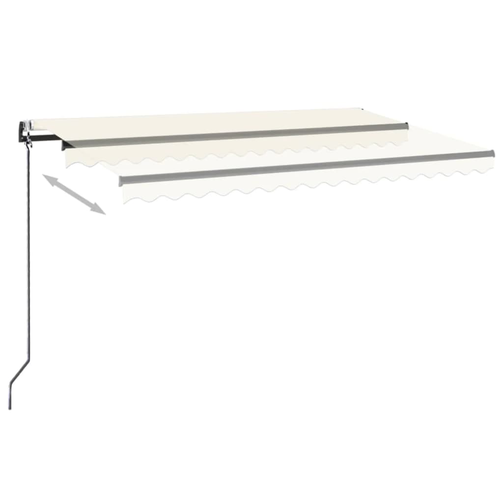 VidaXL Luifel automatisch met LED en windsensor 450x350 cm crèmekleur