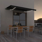 VidaXL Luifel automatisch met LED en windsensor 450x350 cm antraciet