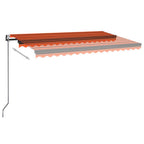 VidaXL Luifel automatisch met LED windsensor 450x350 cm oranje bruin