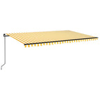 VidaXL Luifel handmatig uittrekbaar 500x350 cm geel en wit