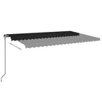 VidaXL Luifel handmatig uittrekbaar 500x350 cm antracietkleurig