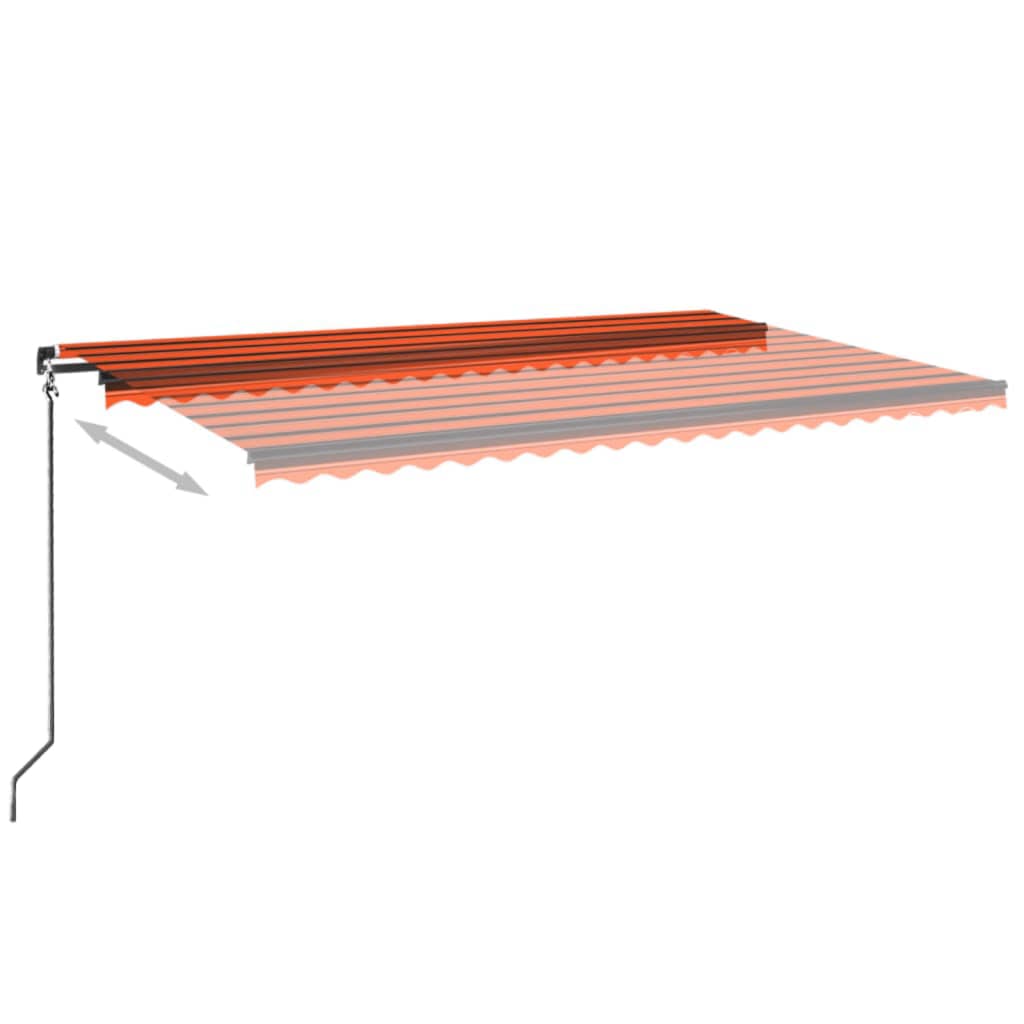 VidaXL Luifel handmatig uittrekbaar 500x350 cm oranje en bruin