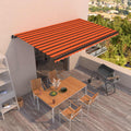 VidaXL Luifel handmatig uittrekbaar 500x350 cm oranje en bruin