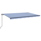 VidaXL Luifel handmatig uittrekbaar met LED 500x350 cm blauw en wit