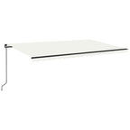 VidaXL Luifel handmatig uittrekbaar met LED 500x350 cm crèmekleurig