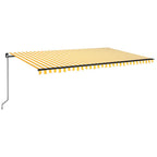 VidaXL Luifel handmatig uittrekbaar met LED 500x350 cm geel en wit