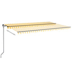 VidaXL Luifel handmatig uittrekbaar met LED 500x350 cm geel en wit