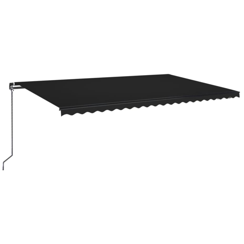 VidaXL Luifel handmatig uittrekbaar met LED 500x350 cm antracietkleur