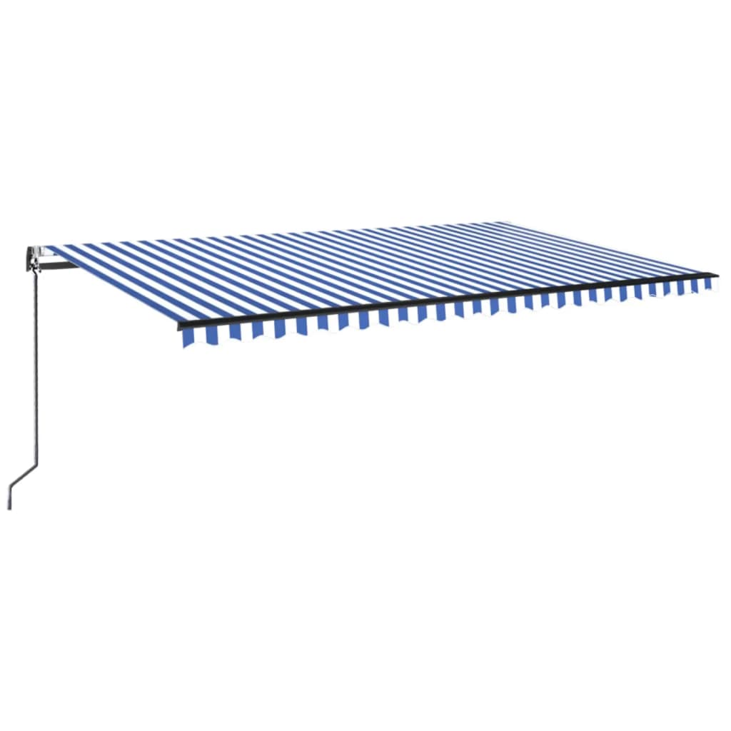 VidaXL Luifel automatisch uittrekbaar 500x350 cm blauw en wit