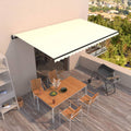 VidaXL Luifel automatisch uittrekbaar 500x350 cm crèmekleurig