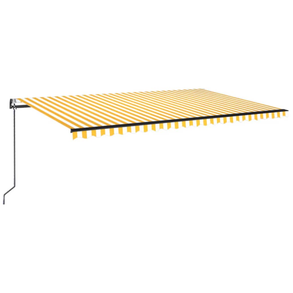 VidaXL Luifel automatisch uittrekbaar 500x350 cm geel en wit