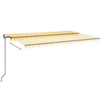 VidaXL Luifel automatisch uittrekbaar 500x350 cm geel en wit