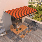 VidaXL Luifel automatisch uittrekbaar 500x350 cm oranje en bruin