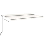 VidaXL Luifel automatisch met LED en windsensor 500x350 cm crèmekleur