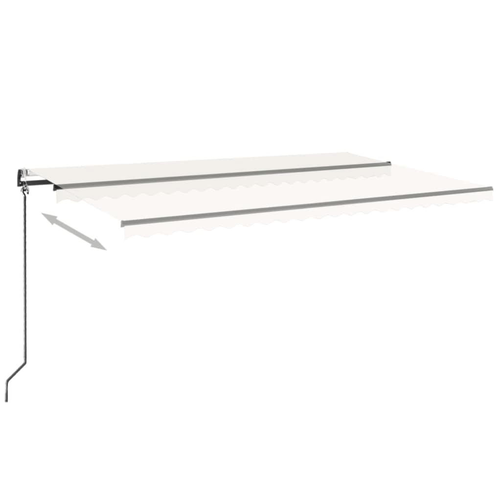 VidaXL Luifel automatisch met LED en windsensor 500x350 cm crèmekleur