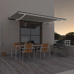 VidaXL Luifel automatisch met LED en windsensor 500x350 cm crèmekleur