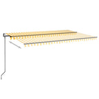 VidaXL Luifel automatisch met LED en windsensor 500x350 cm geel wit