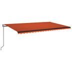 VidaXL Luifel automatisch met LED windsensor 500x350 cm oranje bruin