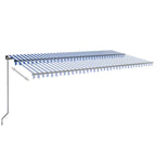 VidaXL Luifel handmatig uittrekbaar 600x350 cm blauw en wit
