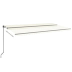 VidaXL Luifel handmatig uittrekbaar 600x350 cm crèmekleurig