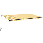 VidaXL Luifel handmatig uittrekbaar 600x350 cm geel en wit
