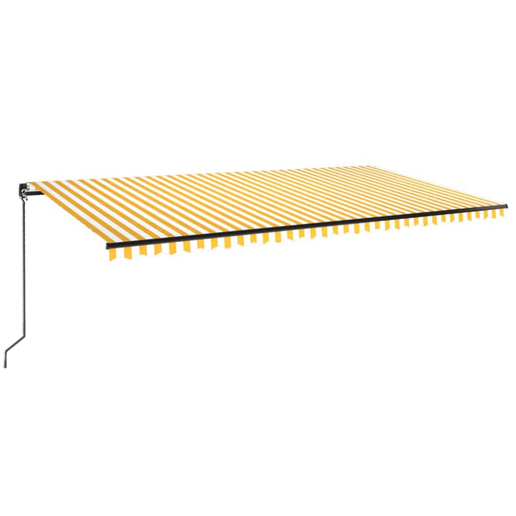 VidaXL Luifel handmatig uittrekbaar 600x350 cm geel en wit