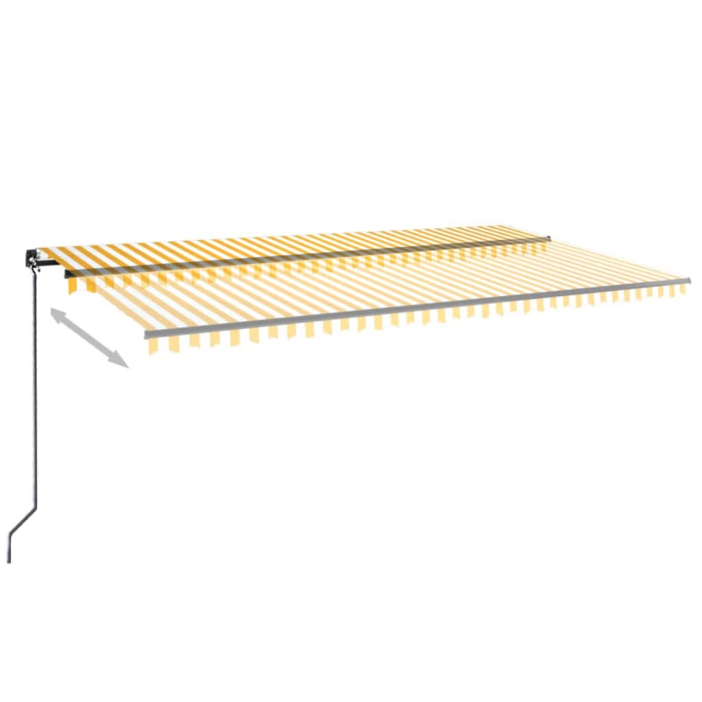 VidaXL Luifel handmatig uittrekbaar 600x350 cm geel en wit