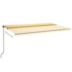 VidaXL Luifel handmatig uittrekbaar 600x350 cm geel en wit