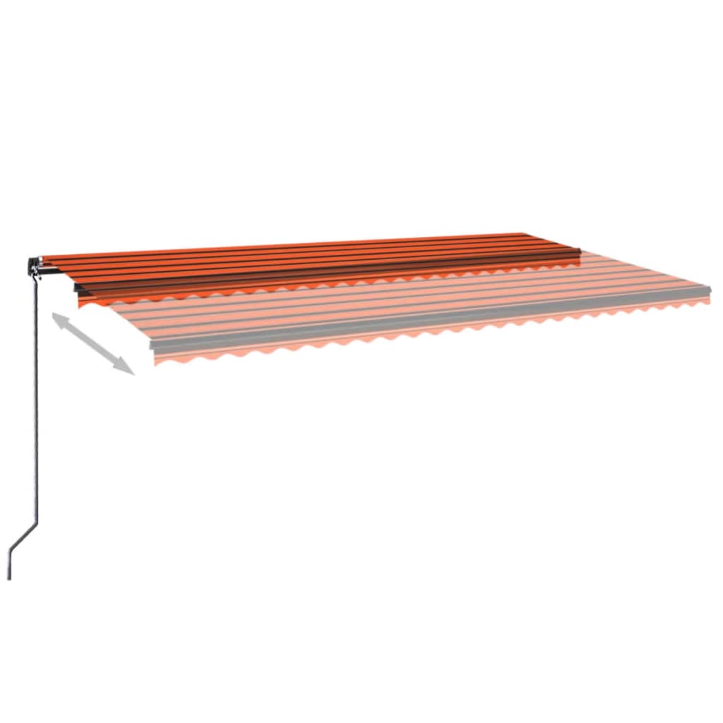 VidaXL Luifel handmatig uittrekbaar 600x350 cm oranje en bruin