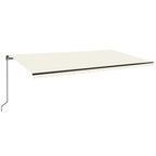 VidaXL Luifel handmatig uittrekbaar met LED 600x350 cm crèmekleurig