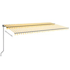 VidaXL Luifel handmatig uittrekbaar met LED 600x350 cm geel en wit