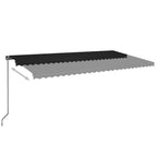 VidaXL Luifel handmatig uittrekbaar met LED 600x350 cm antracietkleur