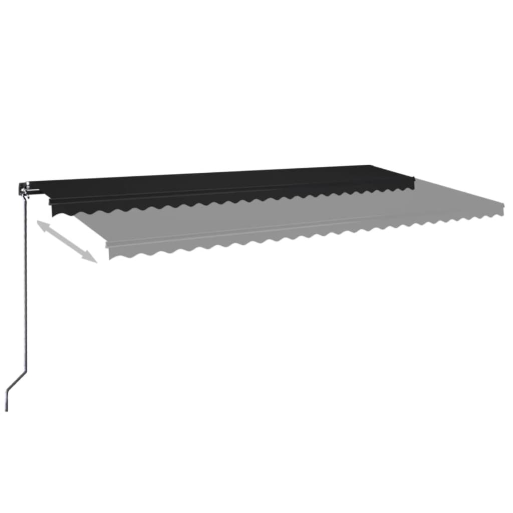 VidaXL Luifel handmatig uittrekbaar met LED 600x350 cm antracietkleur