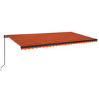 VidaXL Luifel handmatig uittrekbaar met LED 600x350 cm oranje en bruin