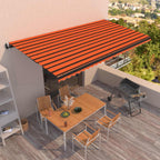 VidaXL Luifel automatisch uittrekbaar 600x350 cm oranje en bruin