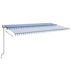 VidaXL Luifel automatisch met LED en windsensor 600x350 cm blauw wit