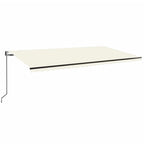 VidaXL Luifel automatisch met LED en windsensor 600x350 cm crèmekleur