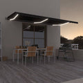 VidaXL Luifel automatisch met LED en windsensor 600x350 cm antraciet