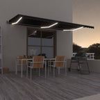 VidaXL Luifel automatisch met LED en windsensor 600x350 cm antraciet