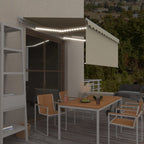 VidaXL Luifel handmatig uittrekbaar met rolgordijn LED 3x2,5 m crème