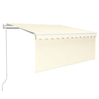 VidaXL Luifel automatisch met gordijn, LED en windsensor 3x2,5 m crème