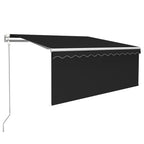 VidaXL Luifel automatisch met gordijn LED windsensor 3x2,5 m antraciet
