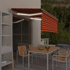 VidaXL Luifel met rolgordijn, LED en windsensor 3x2,5 m oranje bruin
