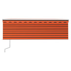 VidaXL Luifel met rolgordijn, LED en windsensor 4x3 m oranje en bruin