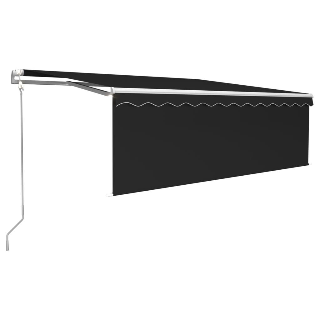 VidaXL Luifel automatisch met gordijn LED windsensor 4,5x3 m antraciet
