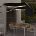 VidaXL Luifel automatisch met gordijn LED windsensor 4,5x3 m antraciet